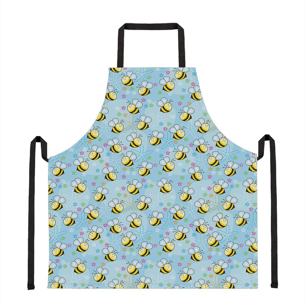 Cute Cartoon Bee Pattern Print Apron