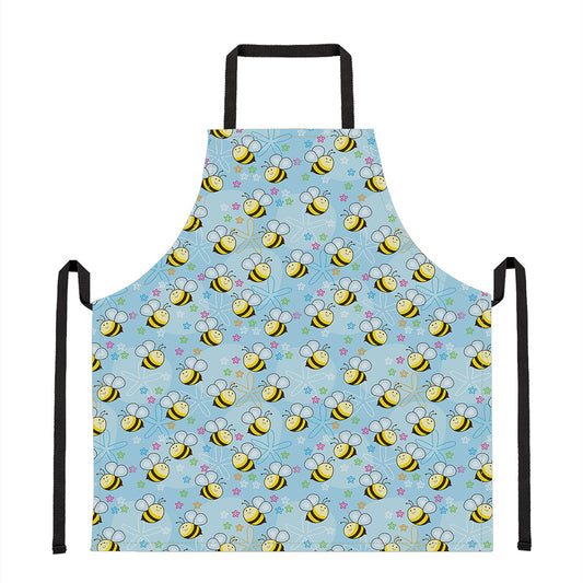 Cute Cartoon Bee Pattern Print Apron