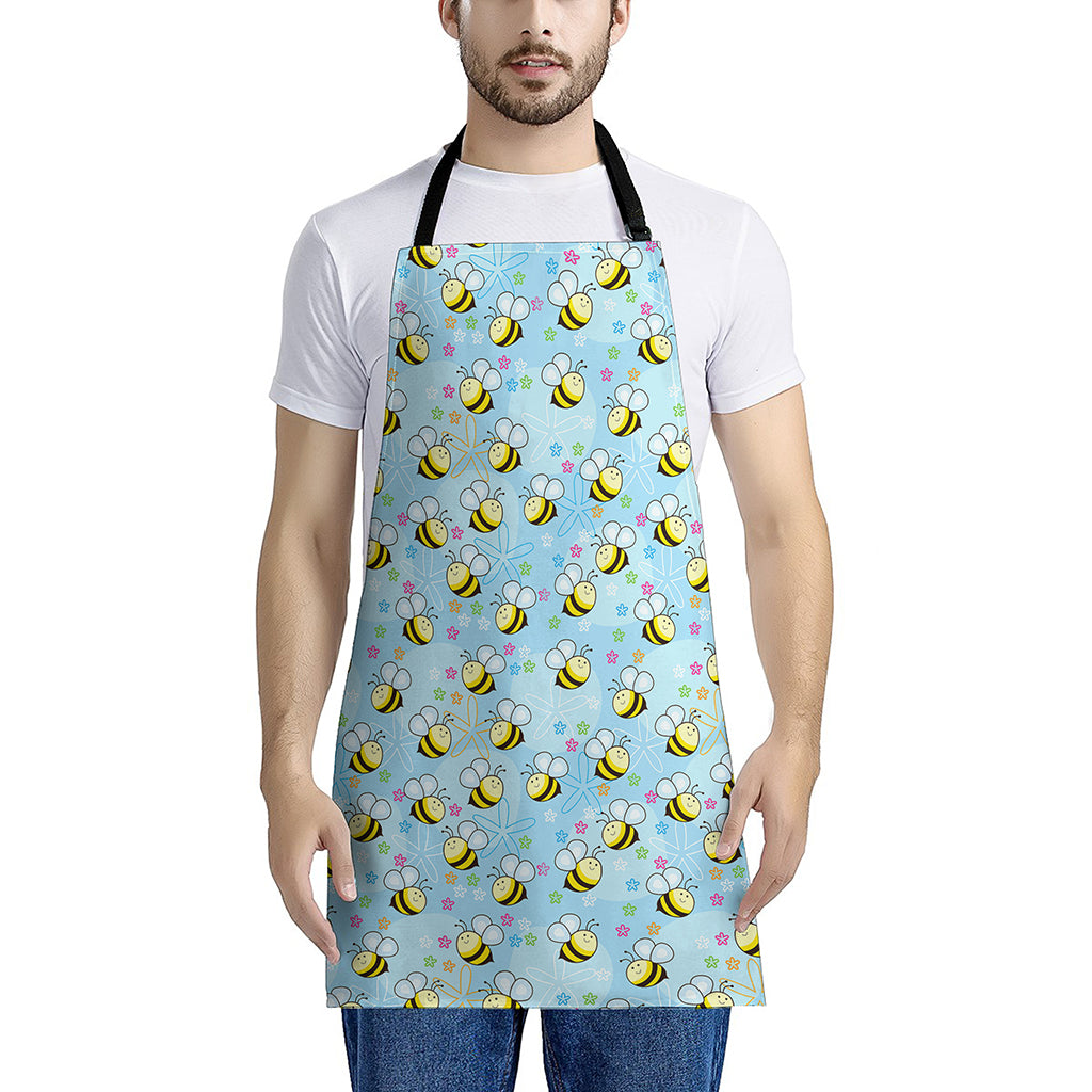Cute Cartoon Bee Pattern Print Apron