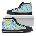 Cute Cartoon Bee Pattern Print Black High Top Sneakers