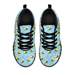 Cute Cartoon Bee Pattern Print Black Sneakers