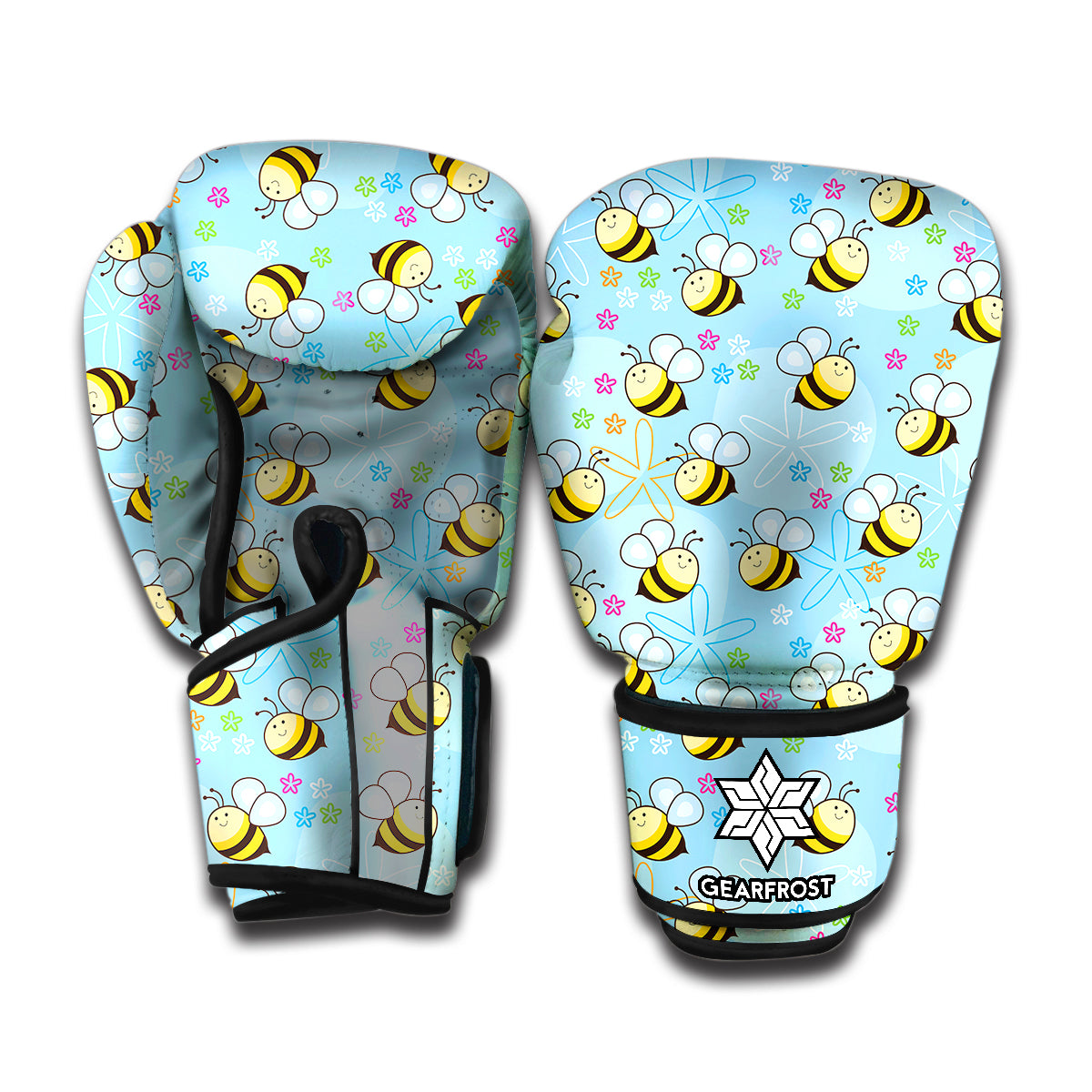 Cute Cartoon Bee Pattern Print Boxing Gloves
