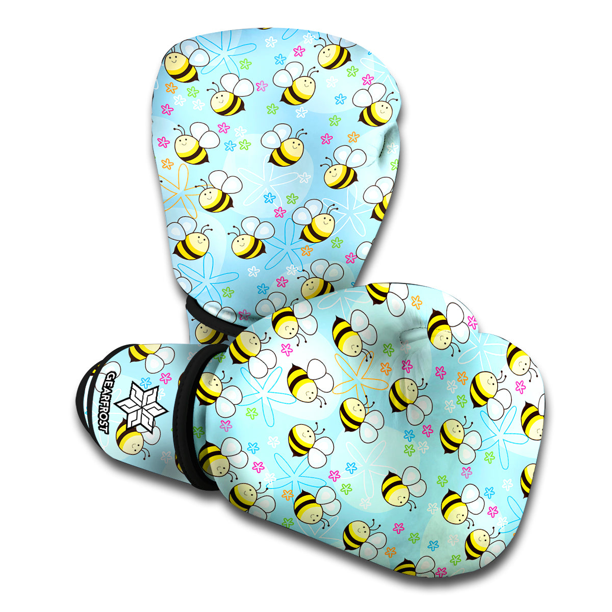Cute Cartoon Bee Pattern Print Boxing Gloves