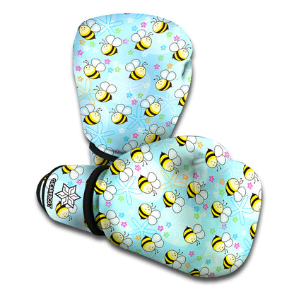 Cute Cartoon Bee Pattern Print Boxing Gloves