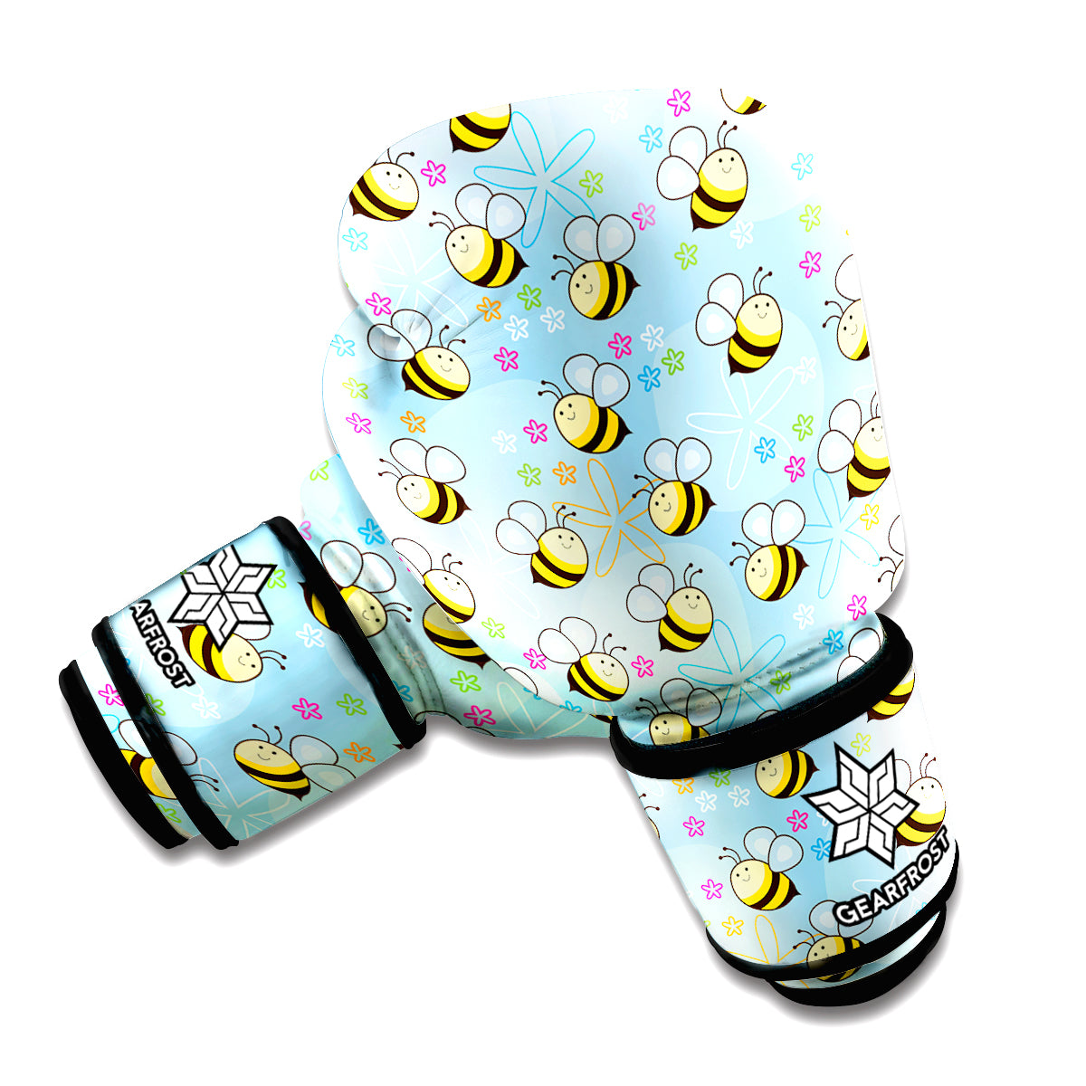 Cute Cartoon Bee Pattern Print Boxing Gloves