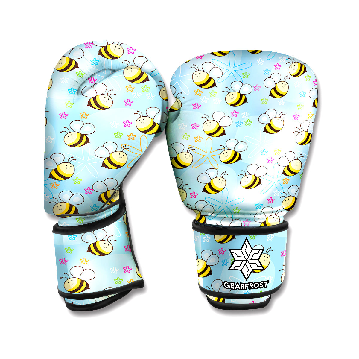 Cute Cartoon Bee Pattern Print Boxing Gloves