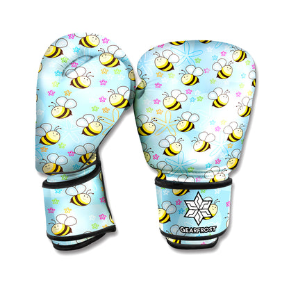 Cute Cartoon Bee Pattern Print Boxing Gloves