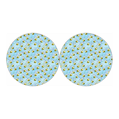 Cute Cartoon Bee Pattern Print Car Coasters