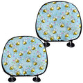 Cute Cartoon Bee Pattern Print Car Headrest Covers