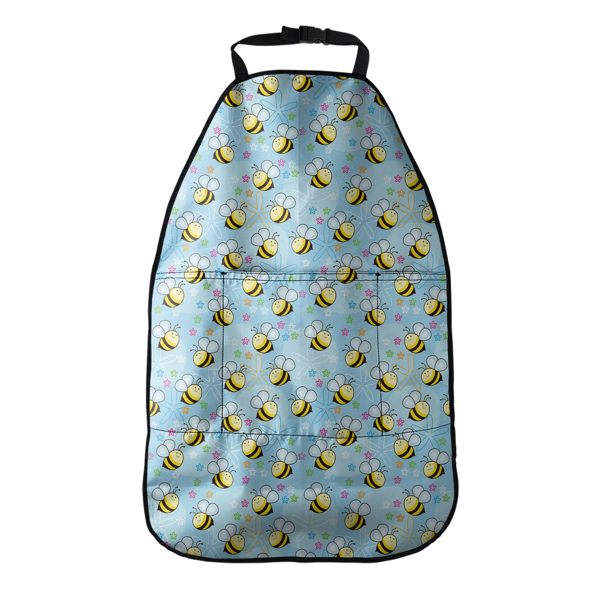 Cute Cartoon Bee Pattern Print Car Seat Organizers