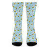 Cute Cartoon Bee Pattern Print Crew Socks