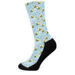 Cute Cartoon Bee Pattern Print Crew Socks