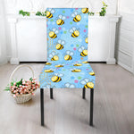 Cute Cartoon Bee Pattern Print Dining Chair Slipcover