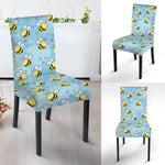 Cute Cartoon Bee Pattern Print Dining Chair Slipcover