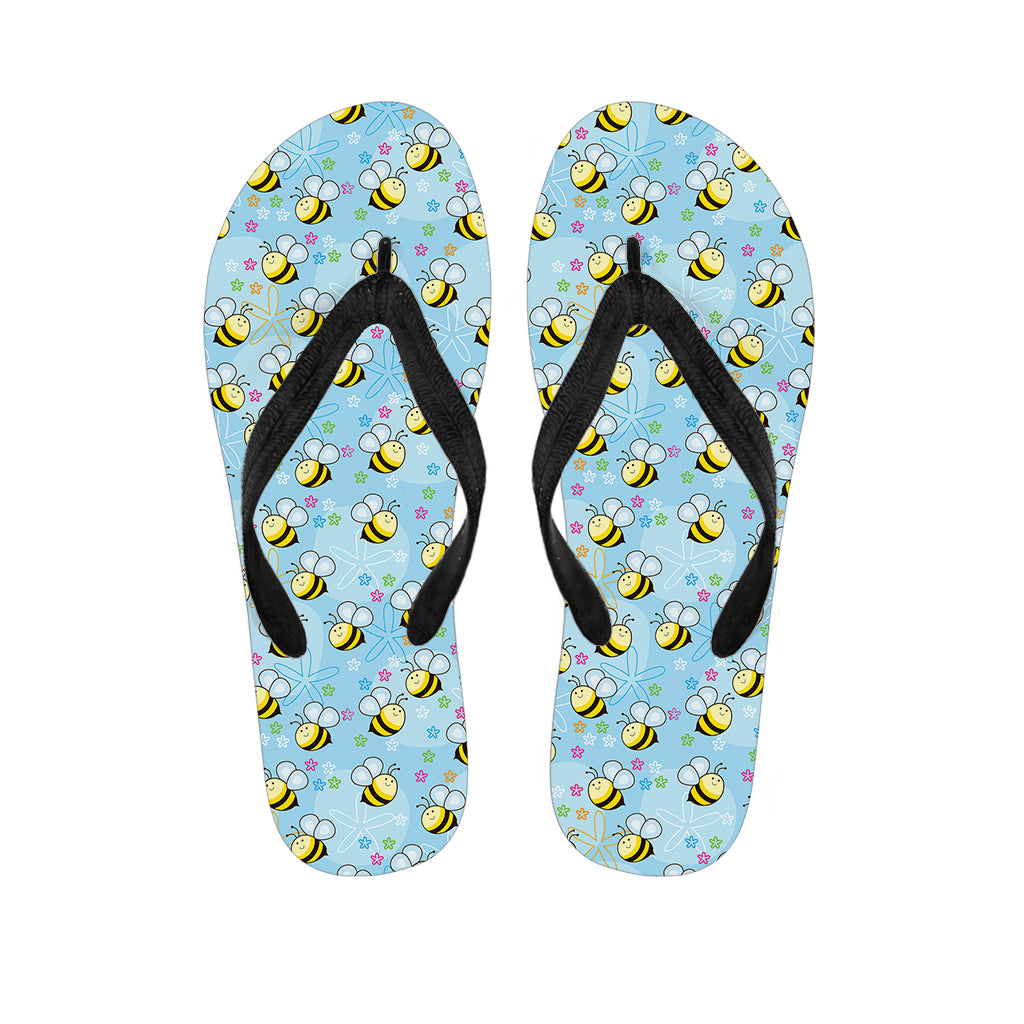 Cute Cartoon Bee Pattern Print Flip Flops
