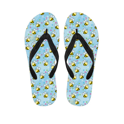 Cute Cartoon Bee Pattern Print Flip Flops
