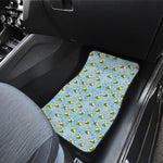 Cute Cartoon Bee Pattern Print Front and Back Car Floor Mats