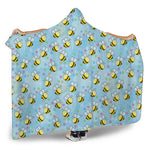 Cute Cartoon Bee Pattern Print Hooded Blanket