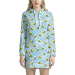 Cute Cartoon Bee Pattern Print Hoodie Dress
