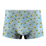 Cute Cartoon Bee Pattern Print Men's Boxer Briefs