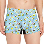 Cute Cartoon Bee Pattern Print Men's Boxer Briefs