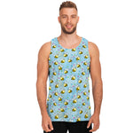 Cute Cartoon Bee Pattern Print Men's Tank Top