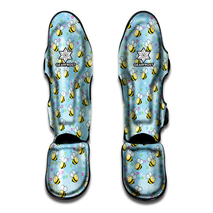 Cute Cartoon Bee Pattern Print Muay Thai Shin Guard