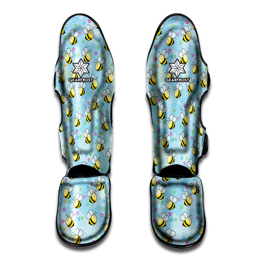 Cute Cartoon Bee Pattern Print Muay Thai Shin Guard