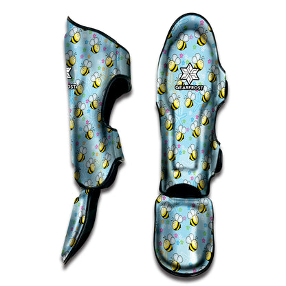 Cute Cartoon Bee Pattern Print Muay Thai Shin Guard