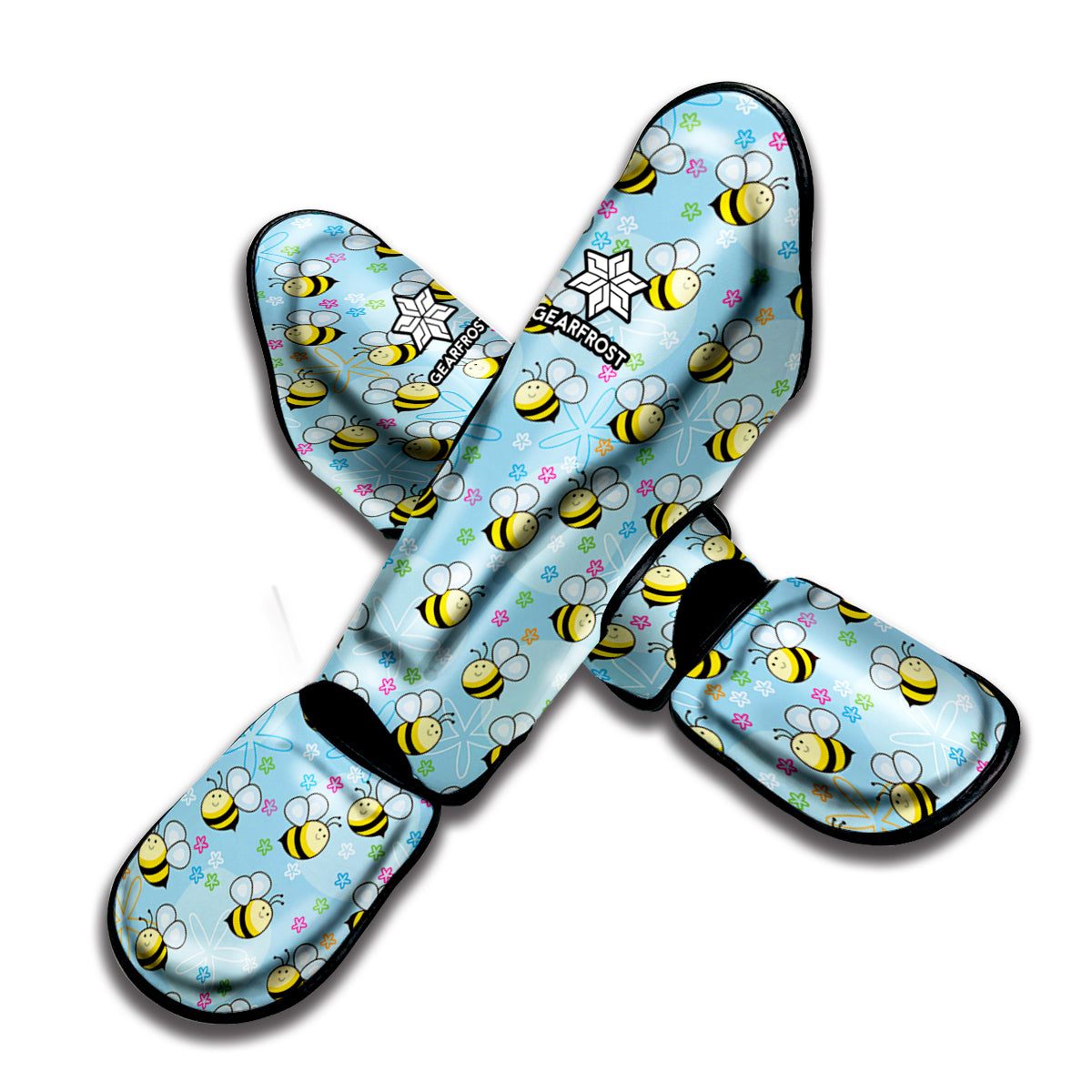 Cute Cartoon Bee Pattern Print Muay Thai Shin Guard
