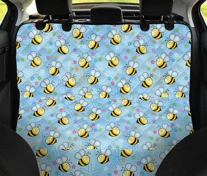 Cute Cartoon Bee Pattern Print Pet Car Back Seat Cover