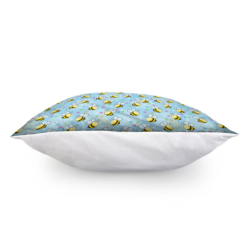 Cute Cartoon Bee Pattern Print Pillow Cover