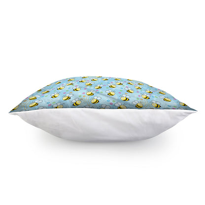 Cute Cartoon Bee Pattern Print Pillow Cover