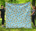 Cute Cartoon Bee Pattern Print Quilt
