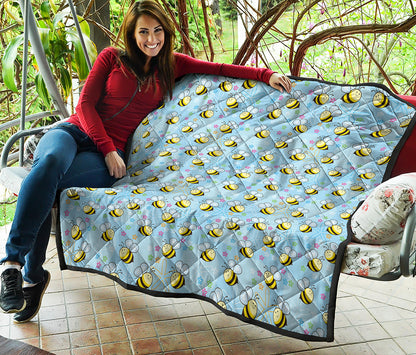 Cute Cartoon Bee Pattern Print Quilt