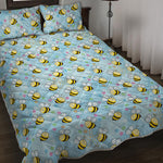 Cute Cartoon Bee Pattern Print Quilt Bed Set