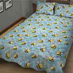 Cute Cartoon Bee Pattern Print Quilt Bed Set