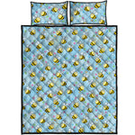 Cute Cartoon Bee Pattern Print Quilt Bed Set