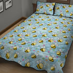 Cute Cartoon Bee Pattern Print Quilt Bed Set