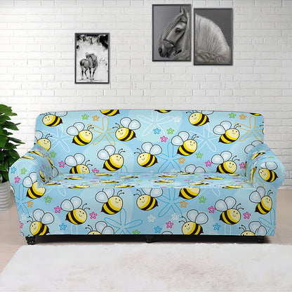 Cute Cartoon Bee Pattern Print Sofa Cover