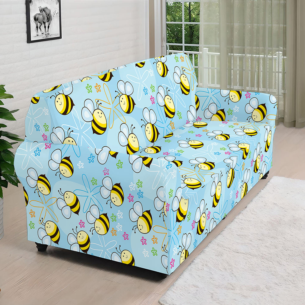 Cute Cartoon Bee Pattern Print Sofa Cover