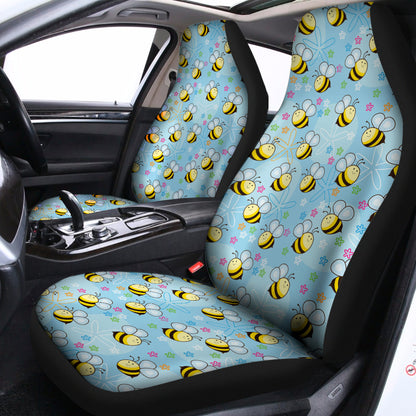 Cute Cartoon Bee Pattern Print Universal Fit Car Seat Covers