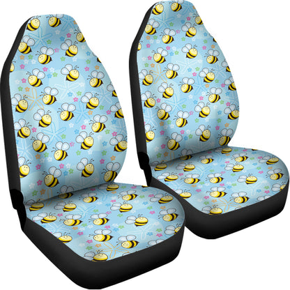 Cute Cartoon Bee Pattern Print Universal Fit Car Seat Covers
