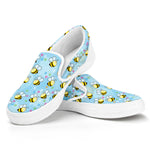 Cute Cartoon Bee Pattern Print White Slip On Shoes