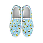 Cute Cartoon Bee Pattern Print White Slip On Shoes
