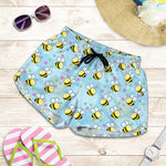 Cute Cartoon Bee Pattern Print Women's Shorts