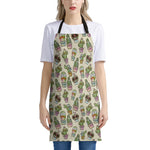 Cute Cartoon Cactus Pattern Print Apron