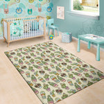 Cute Cartoon Cactus Pattern Print Area Rug