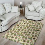 Cute Cartoon Cactus Pattern Print Area Rug