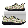 Cute Cartoon Cactus Pattern Print Black Running Shoes